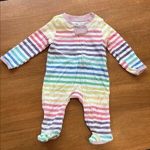 The Honest Company Multicolor Newborn Striped Footie
